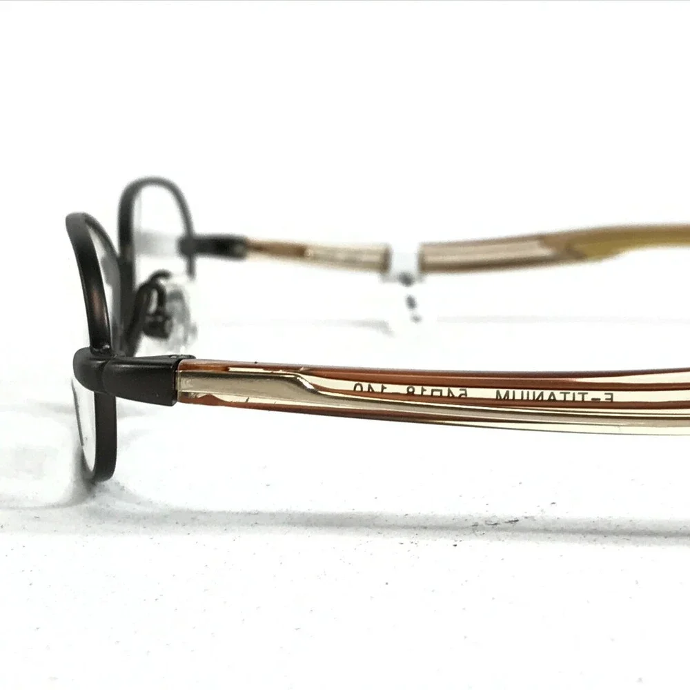 BCPC Eyeglasses Frames BP-180 COL.26 Brown Yellow Orange Round Oval 54-18-140